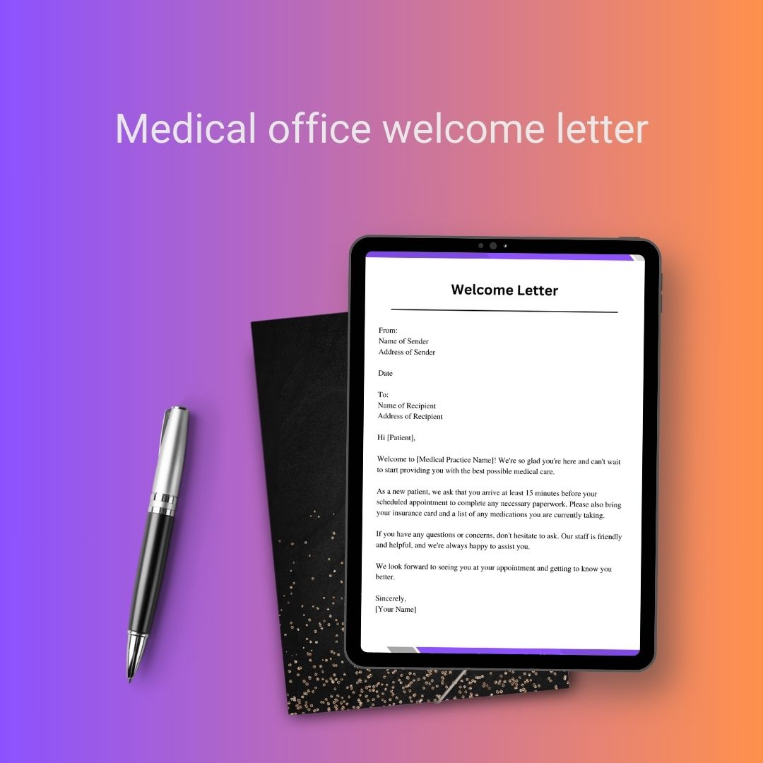 Medical Office Welcome Letter Sample Template & Example Word