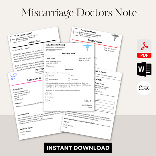 Miscarriage Doctors Note