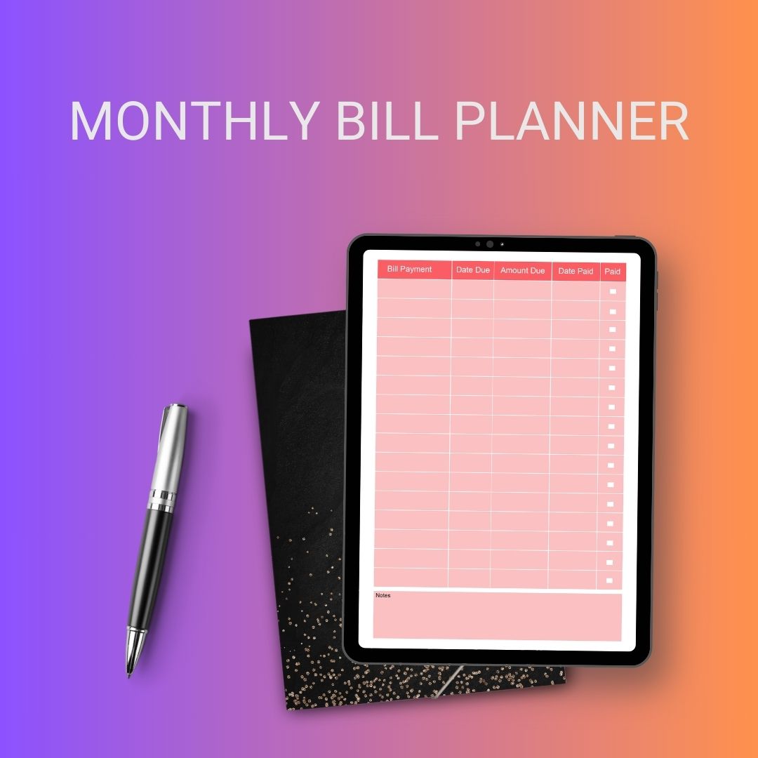 Monthly Bill Planner Template Printable [Pdf, Word, Excel]