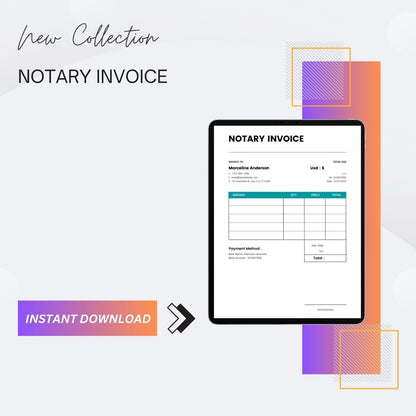 Notary Invoice Template Blank Printable in PDF, Excel, Word