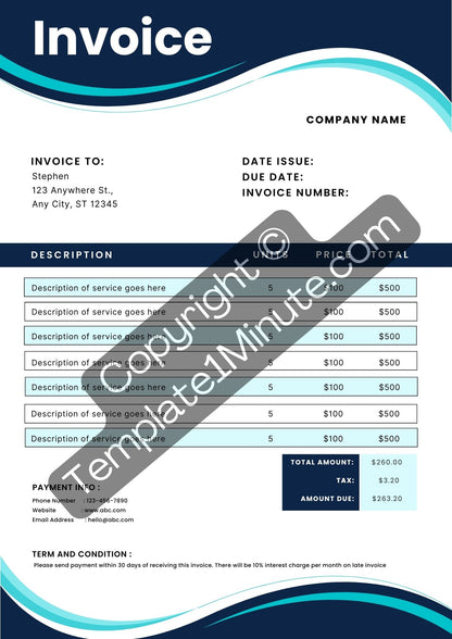 Notary Invoice Template Blank Printable in PDF, Excel, Word