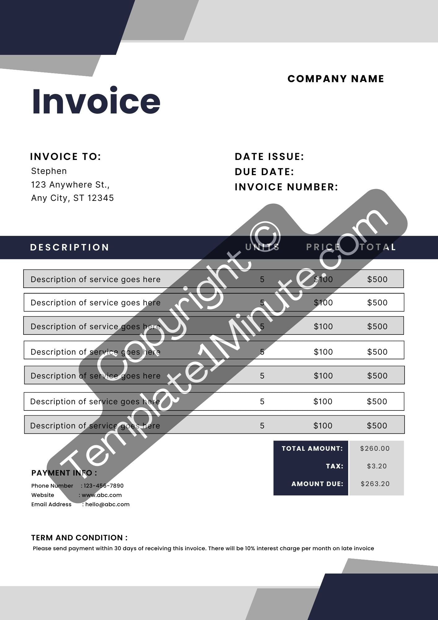 Notary Invoice Template Blank Printable in PDF, Excel, Word