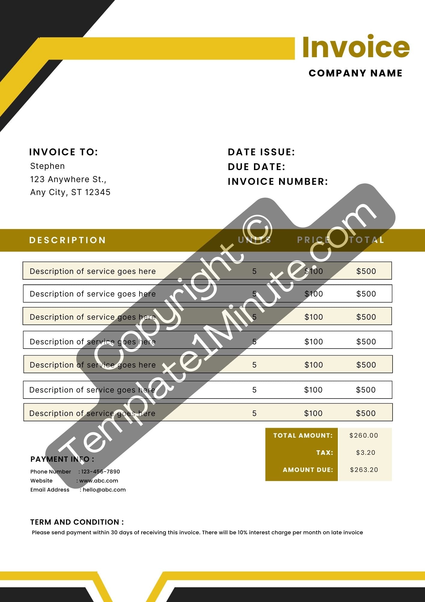 Notary Invoice Template Blank Printable in PDF, Excel, Word