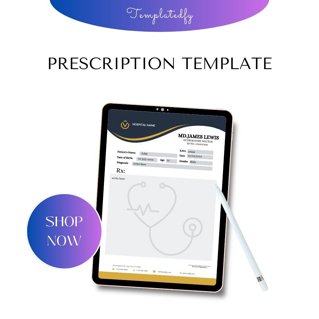 Prescription Template Printable in PDF & Word [Editable]