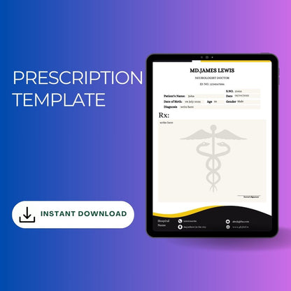 Prescription Template Printable in PDF & Word [Editable]