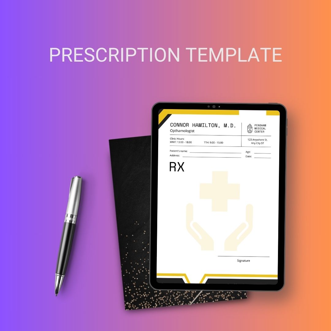 Prescription Template Printable in PDF & Word [Editable]