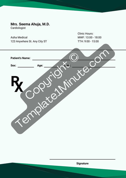 Prescription Template Printable in PDF & Word [Editable]