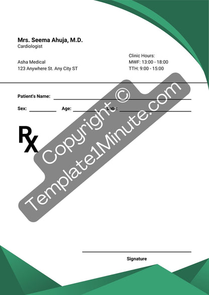 Prescription Template Printable in PDF & Word [Editable]