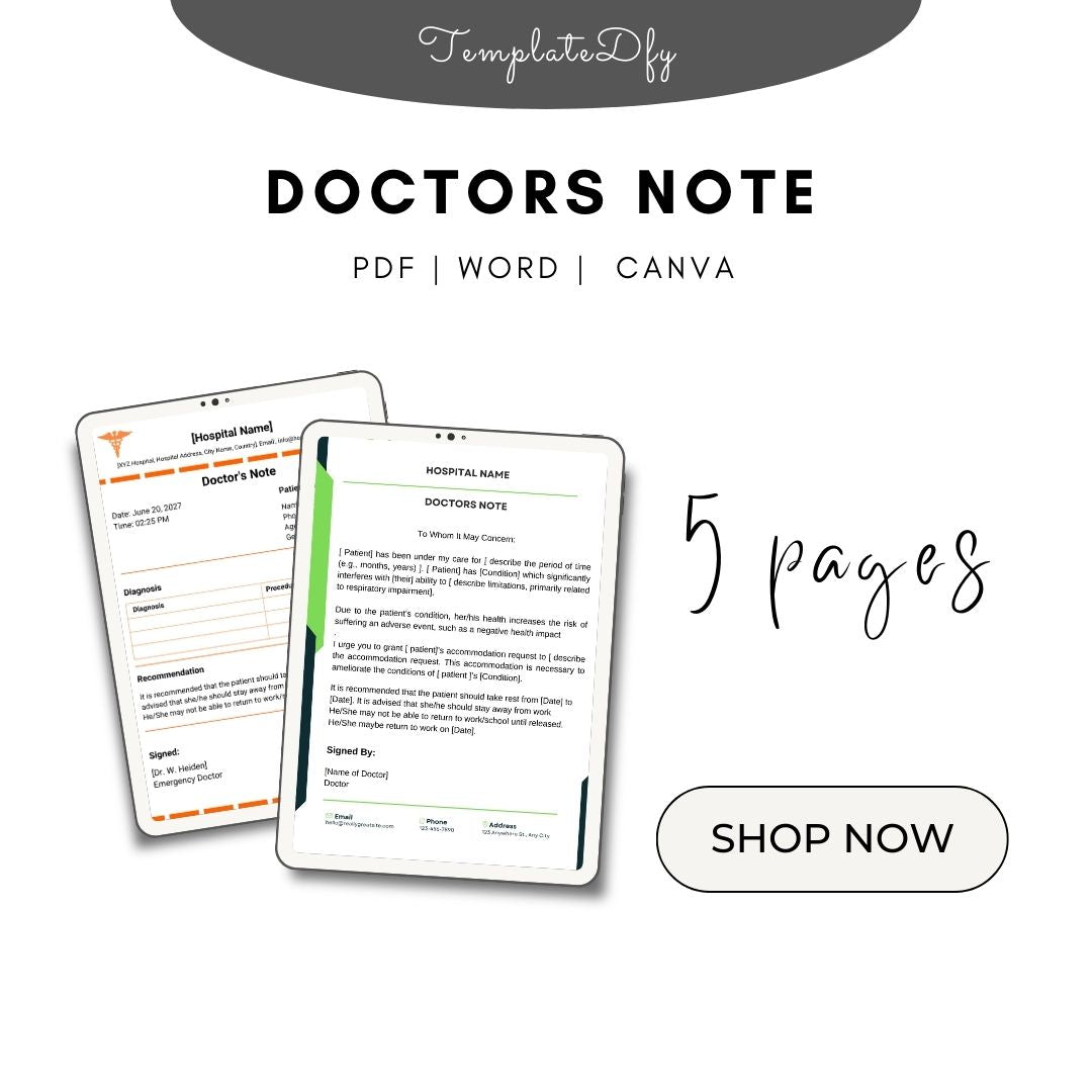 Printable Doctors Note