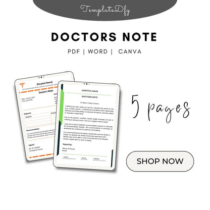 Printable Doctors Note