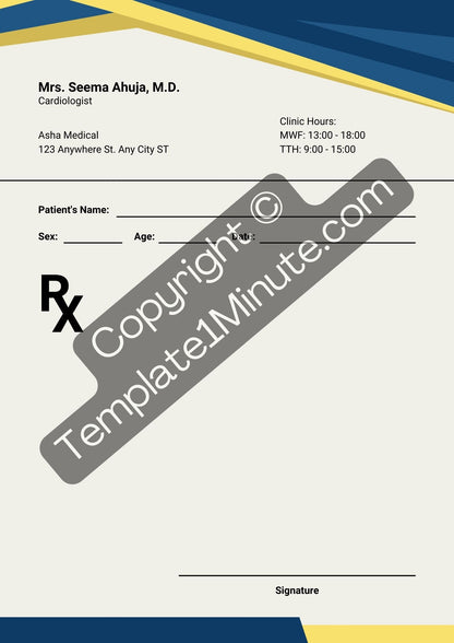 Prescription Template Printable in PDF & Word [Editable]