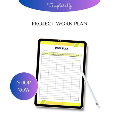 Project Work Plan Template Printable [PDF, Excel, Word]