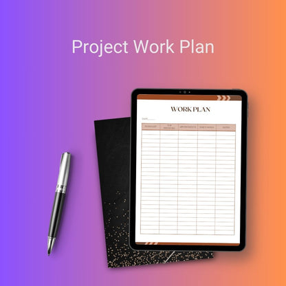 Project Work Plan Template Printable [PDF, Excel, Word]