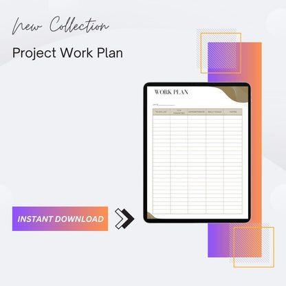 Project Work Plan Template Printable [PDF, Excel, Word]