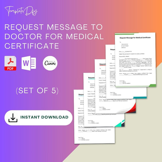 Request Message to Doctor for Medical Certificate Template