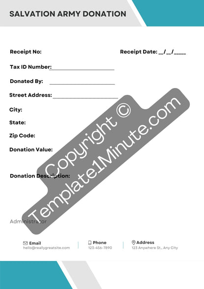 Salvation Army Donation Receipt Template Pdf Word -Pack of 3