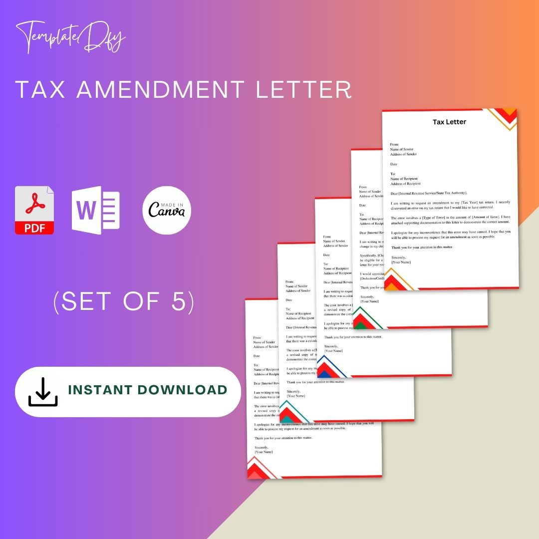 Tax Amendment Letter