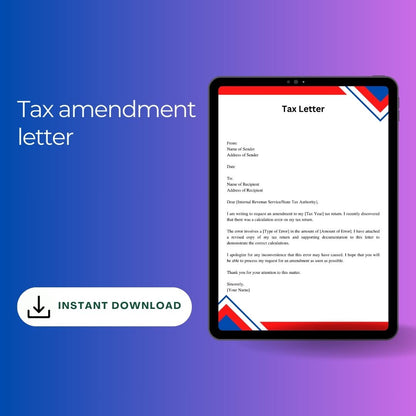 Example Tax Amendment Letter