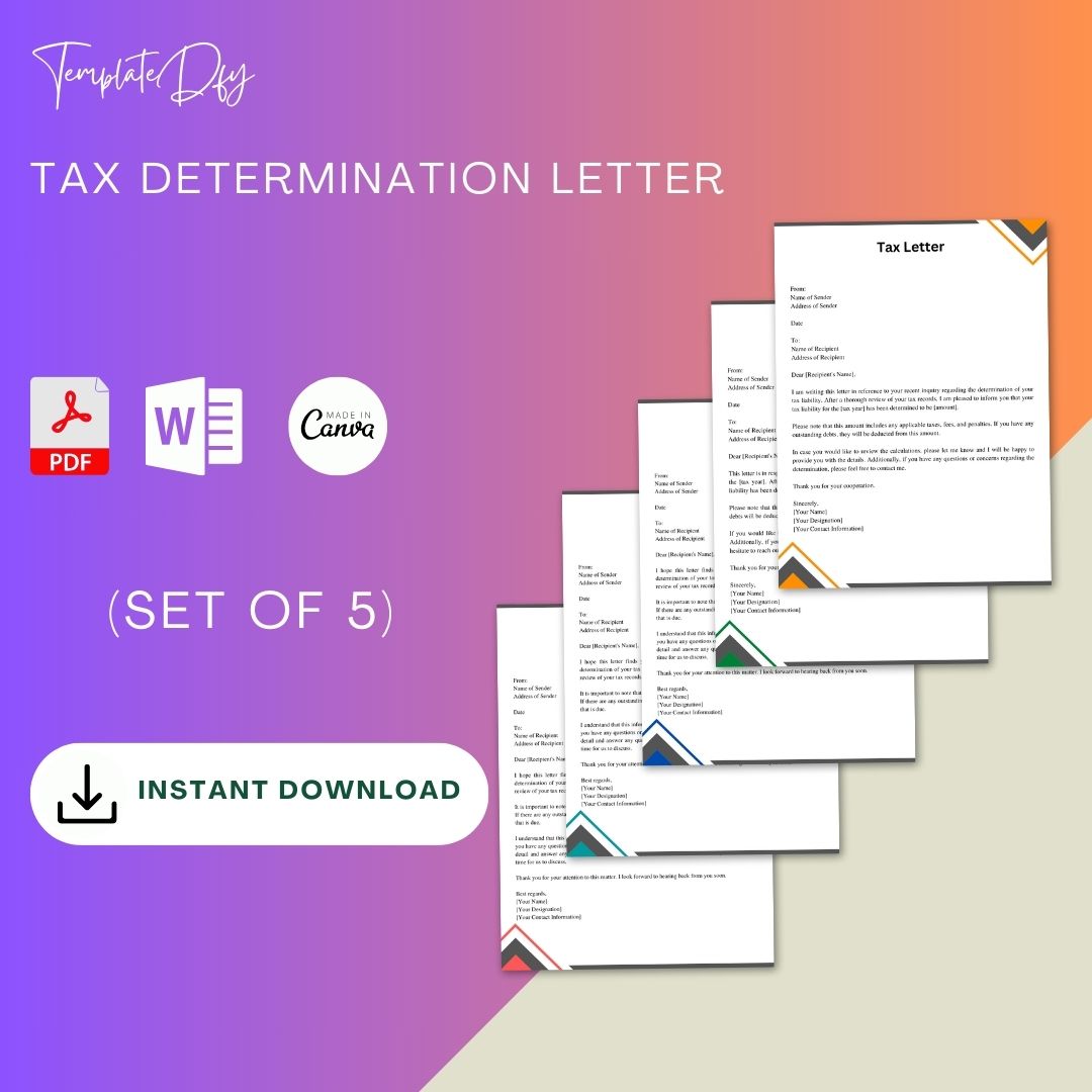 Tax Determination Letter in PDF & Word