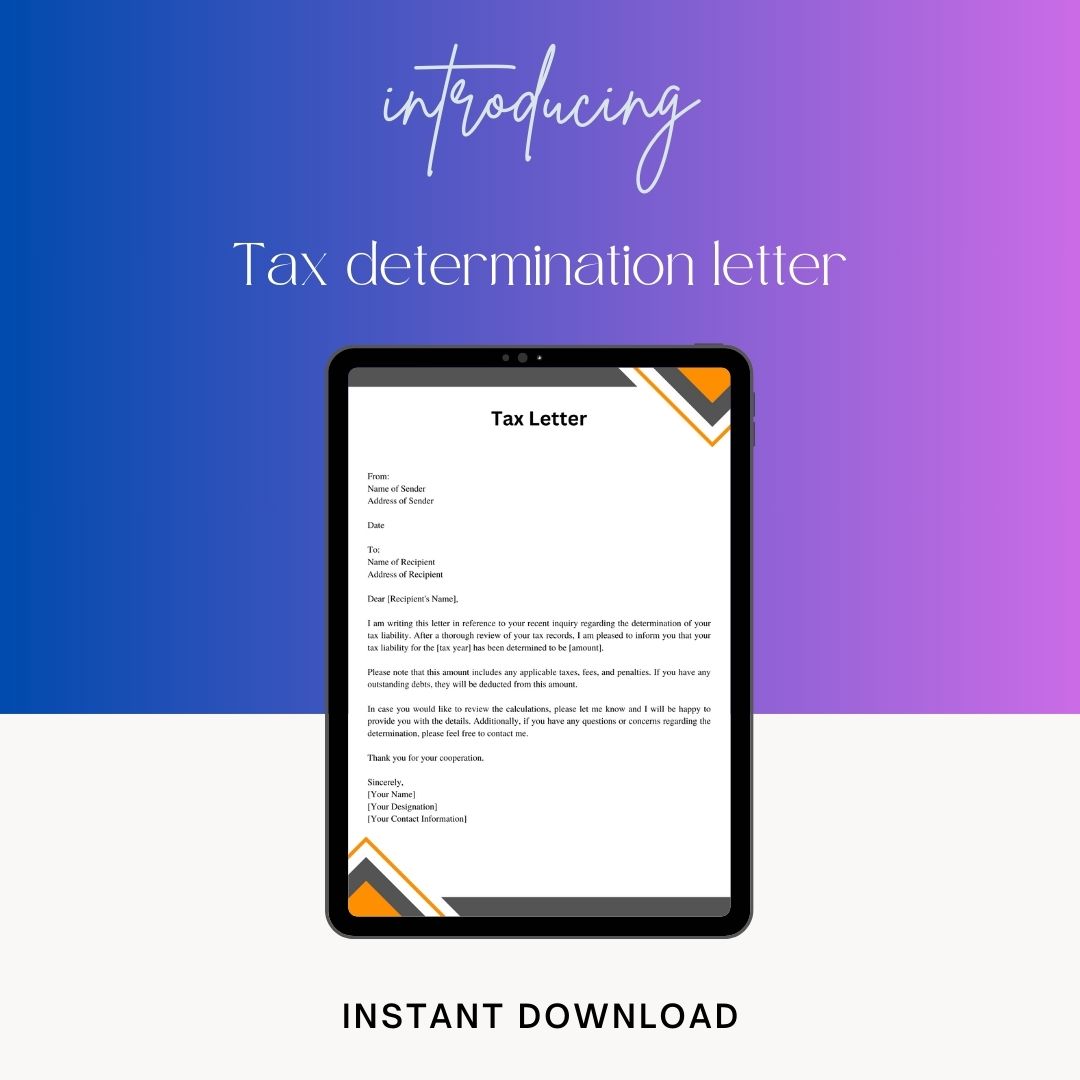 Tax Determination Letter Sample