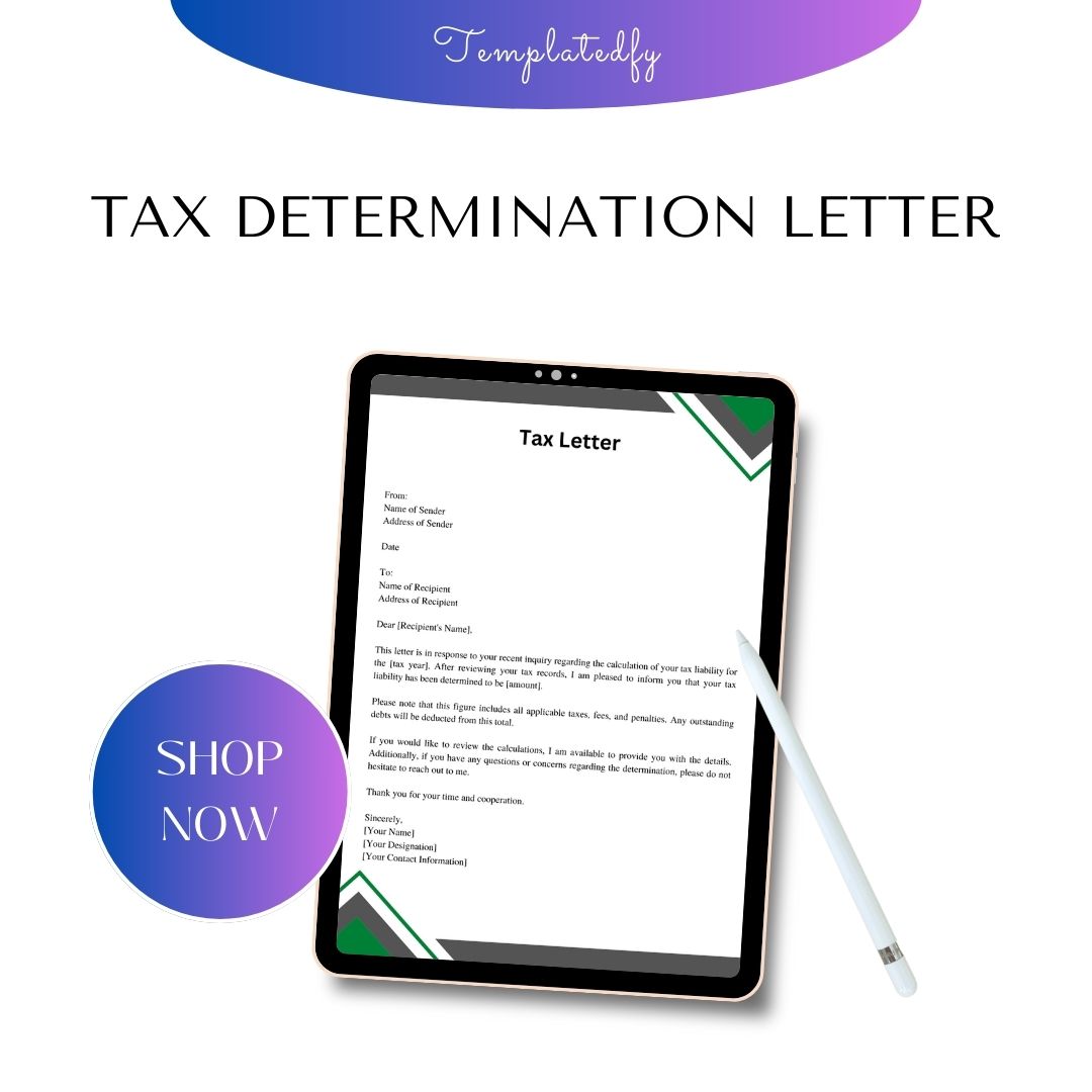 Sample Tax Determination Letter