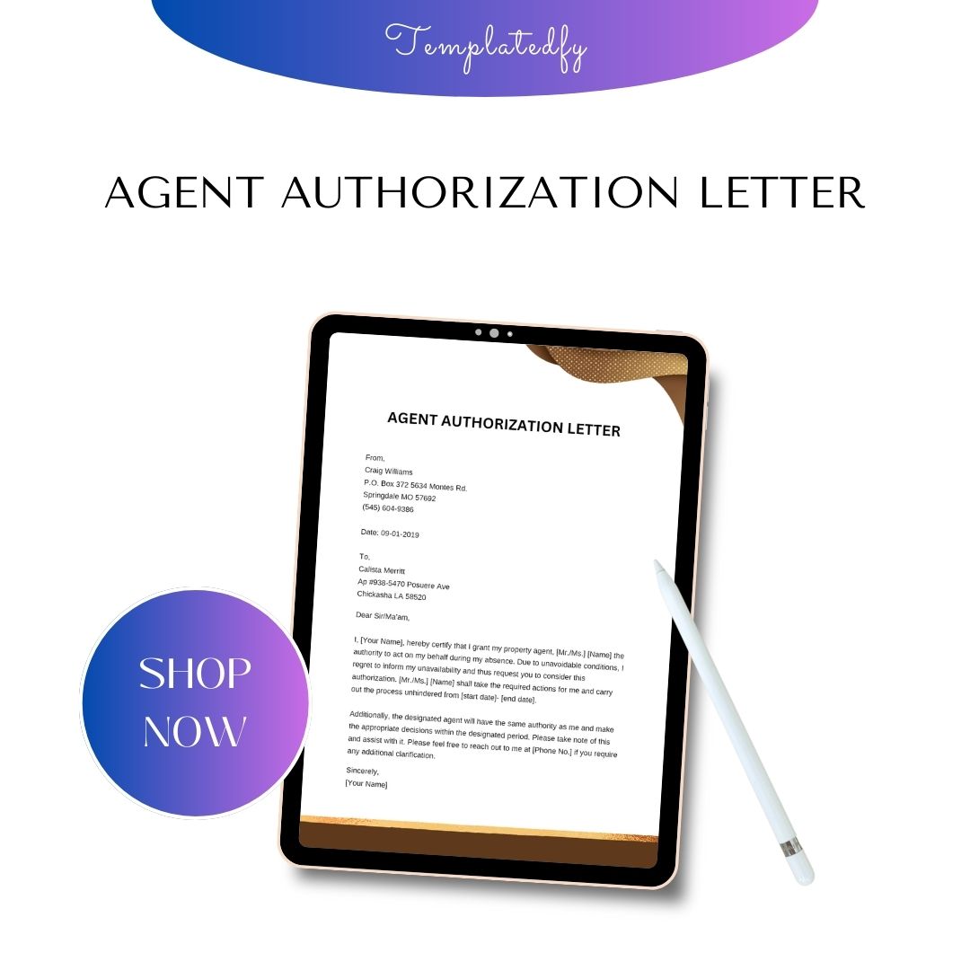 Letter Authorizing Agent