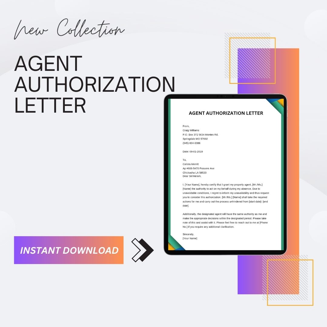 Agent Authorization Letter