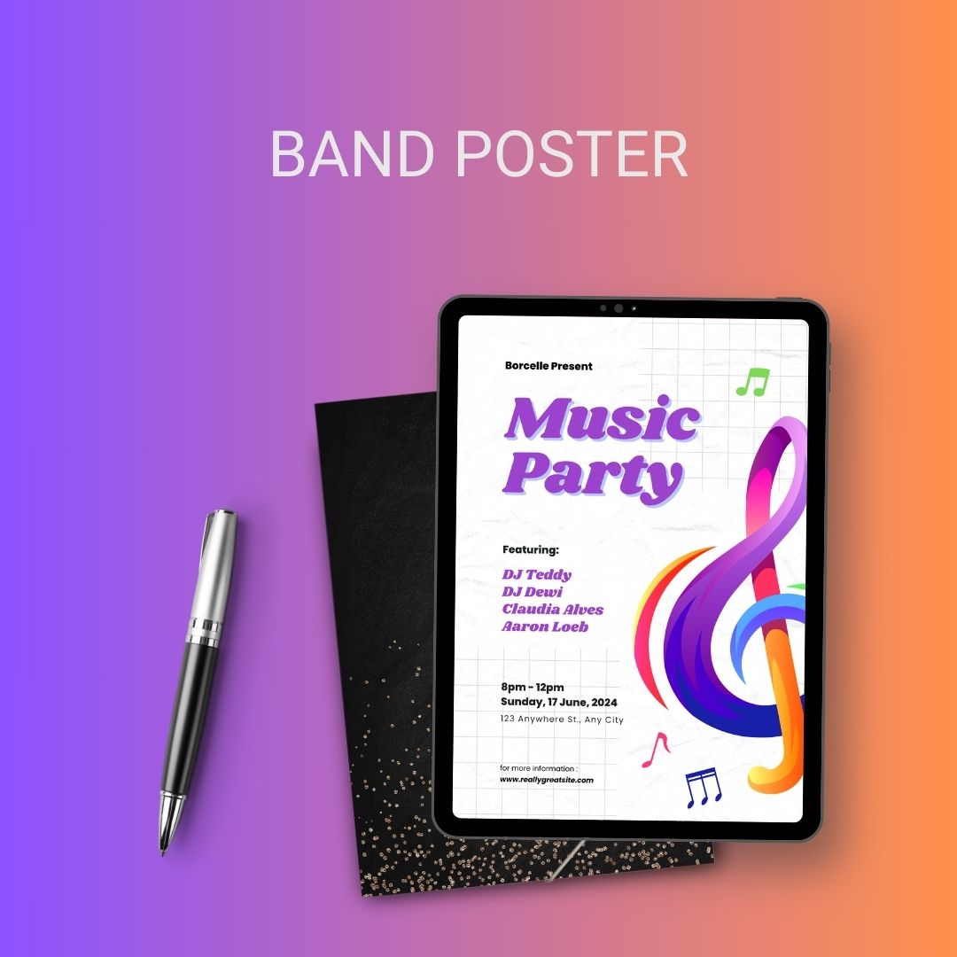 Band Poster Templates Printable in PDF & Word Editable