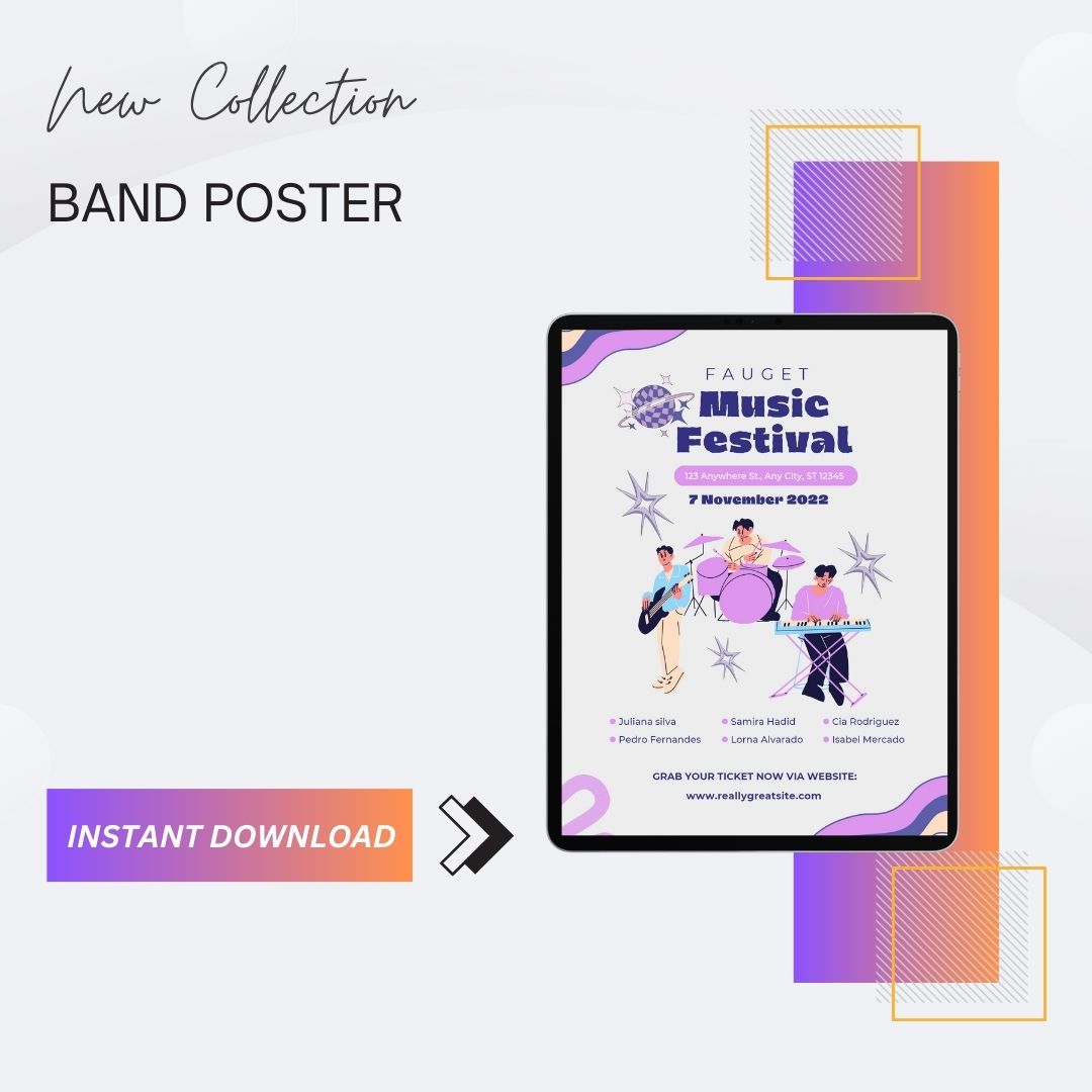 Band Poster Templates Printable in PDF & Word Editable