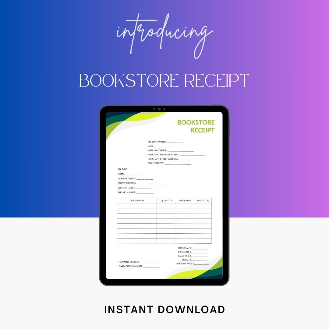 Bookstore Receipt Template Blank Printable [Pdf, Word Excel]