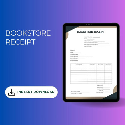 Bookstore Receipt Template Blank Printable [Pdf, Word Excel]