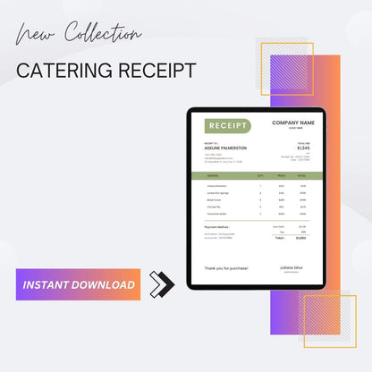 Catering Receipt Template Blank Printable [Pdf Excel & Word]