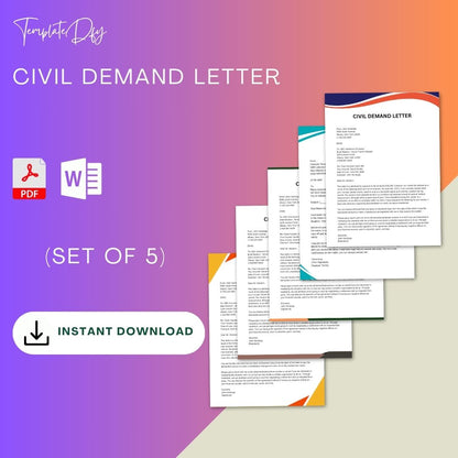 Civil Demand Letter Sample with Examples [Word Editable]