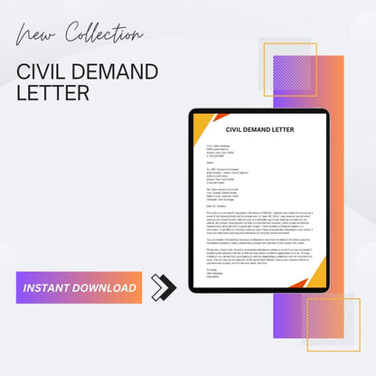 Civil Demand Letter Sample with Examples [Word Editable]