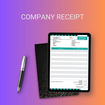 Company Receipt Template [Pdf, Excel & Word] (Pack of 5)