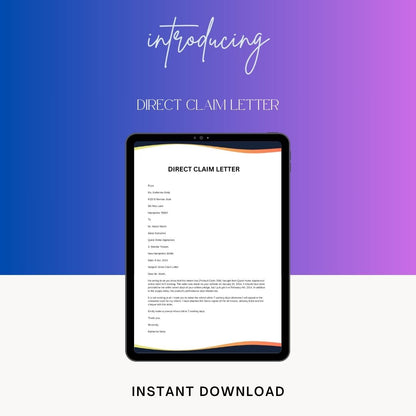 Direct Claim Letter Sample Template with Example [Word]