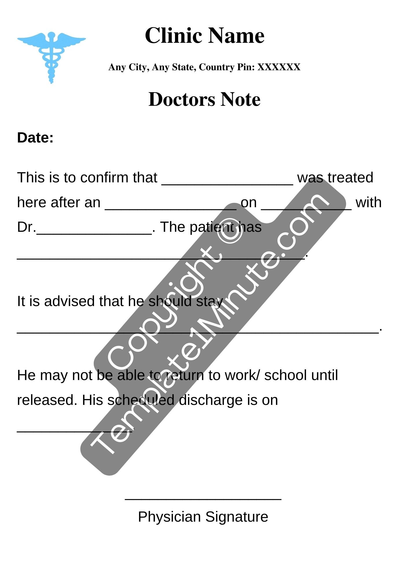 Doctors Note Printable Template in PDF & Word