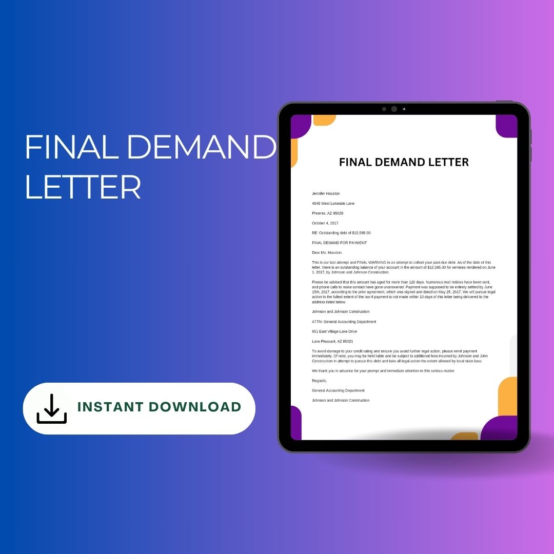 Final Demand Letter Sample with Examples [Word Editable]