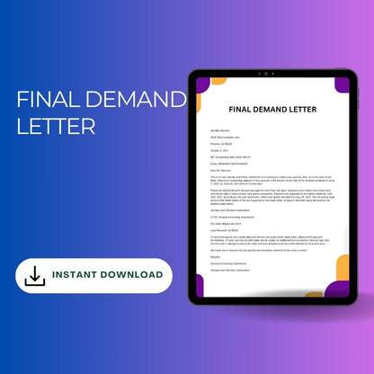 Final Demand Letter Sample with Examples [Word Editable]