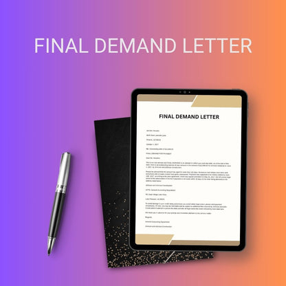 Final Demand Letter Sample with Examples [Word Editable]