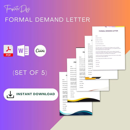 Formal Demand Letter Sample with Examples [Word Editable]