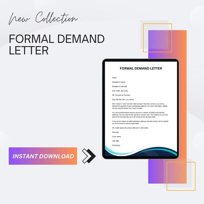 Formal Demand Letter Sample with Examples [Word Editable]