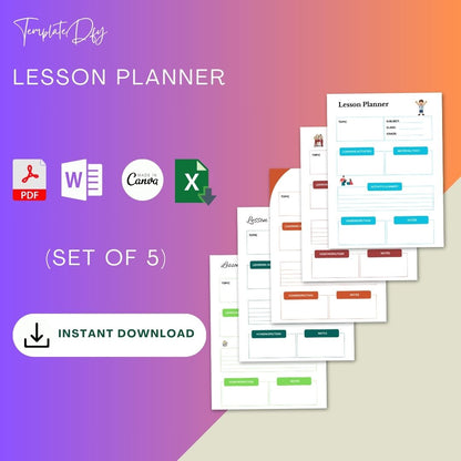 Lesson Planner Template Blank Printable [PDF, Word, Excel]