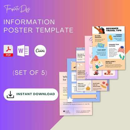 Information Poster Template Printable in PDF Word