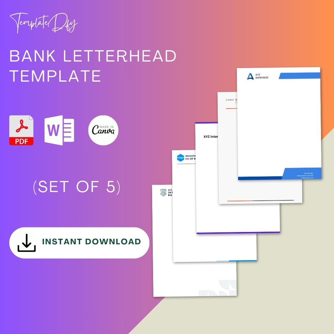 Bank Letterhead Template [Printable Blank] Word Editable