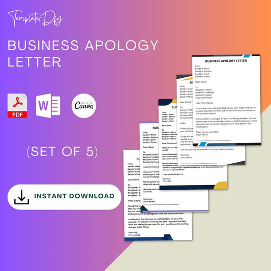 Business Apology Letter PDF & Word