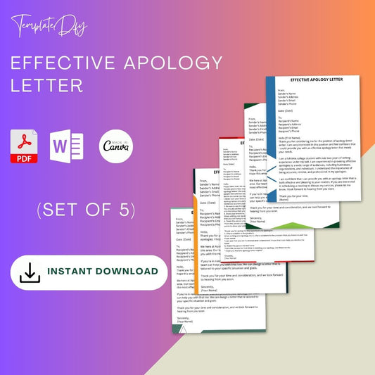 Effective Apology Letter in PDF & Word