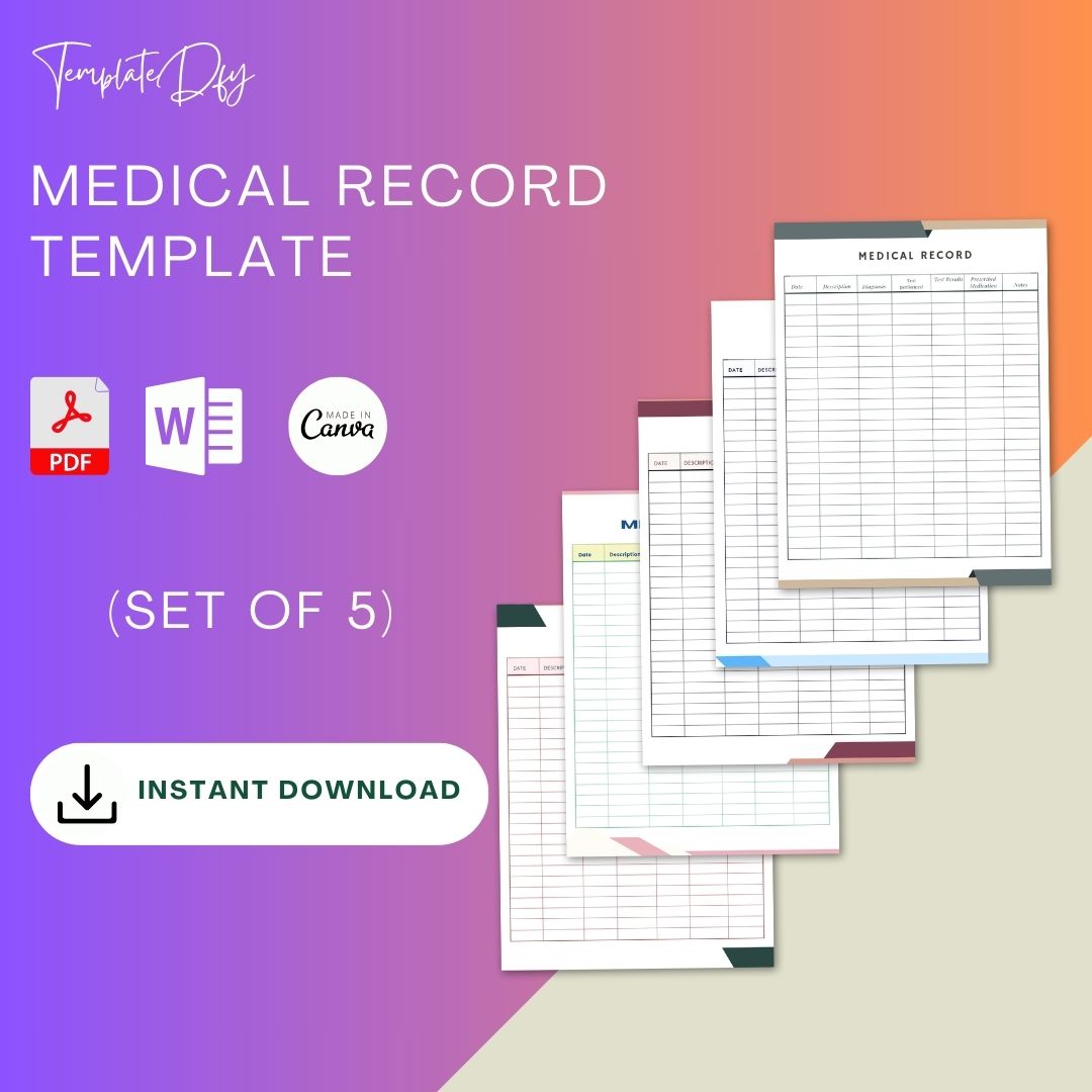 Medical Record Template Printable in PDF & Word [Editable]