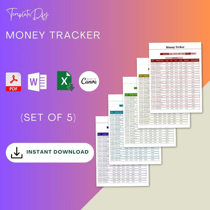 Money Tracker Template Blank Printable in PDF Word & Excel