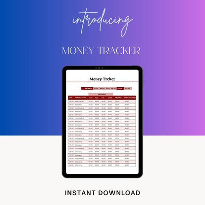 Money Tracker Template Blank Printable in PDF Word & Excel